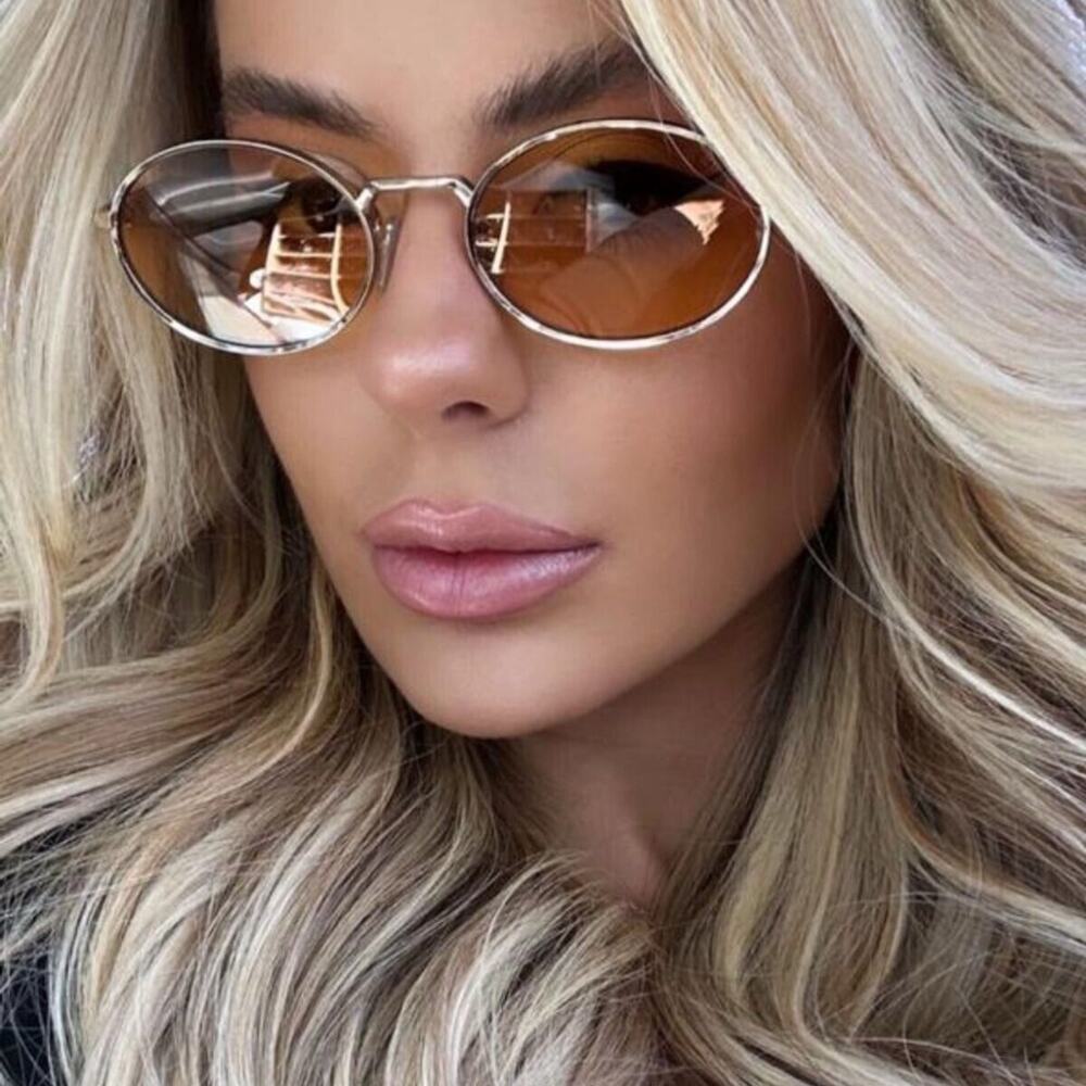 PRADA PR 65ZS ZVN02Z Pale Gold Orange Lenses Sunglasses Unisex AUTHENTIC - Picture 8 of 11
